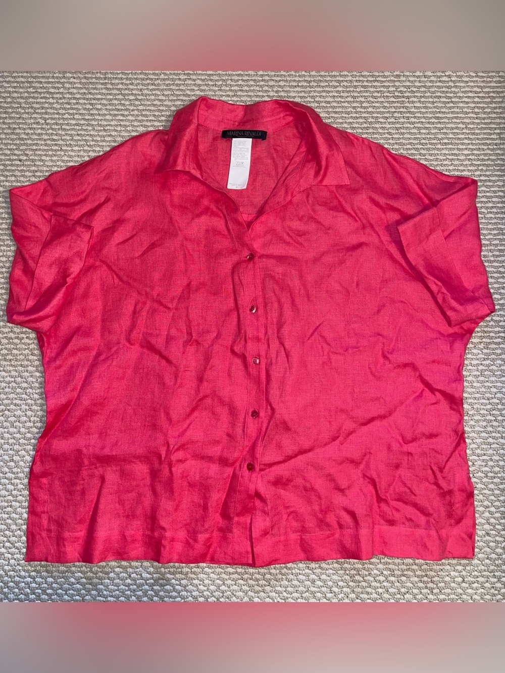 MARINA RINALDI LINEN CANVAS SHIRT Fuchsia Size 18